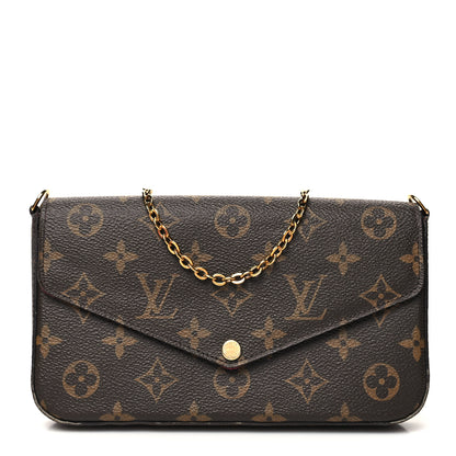 Louis Vuitton Monogram Pochette Felicie Chain Wallet Fuchsia 3 of 12