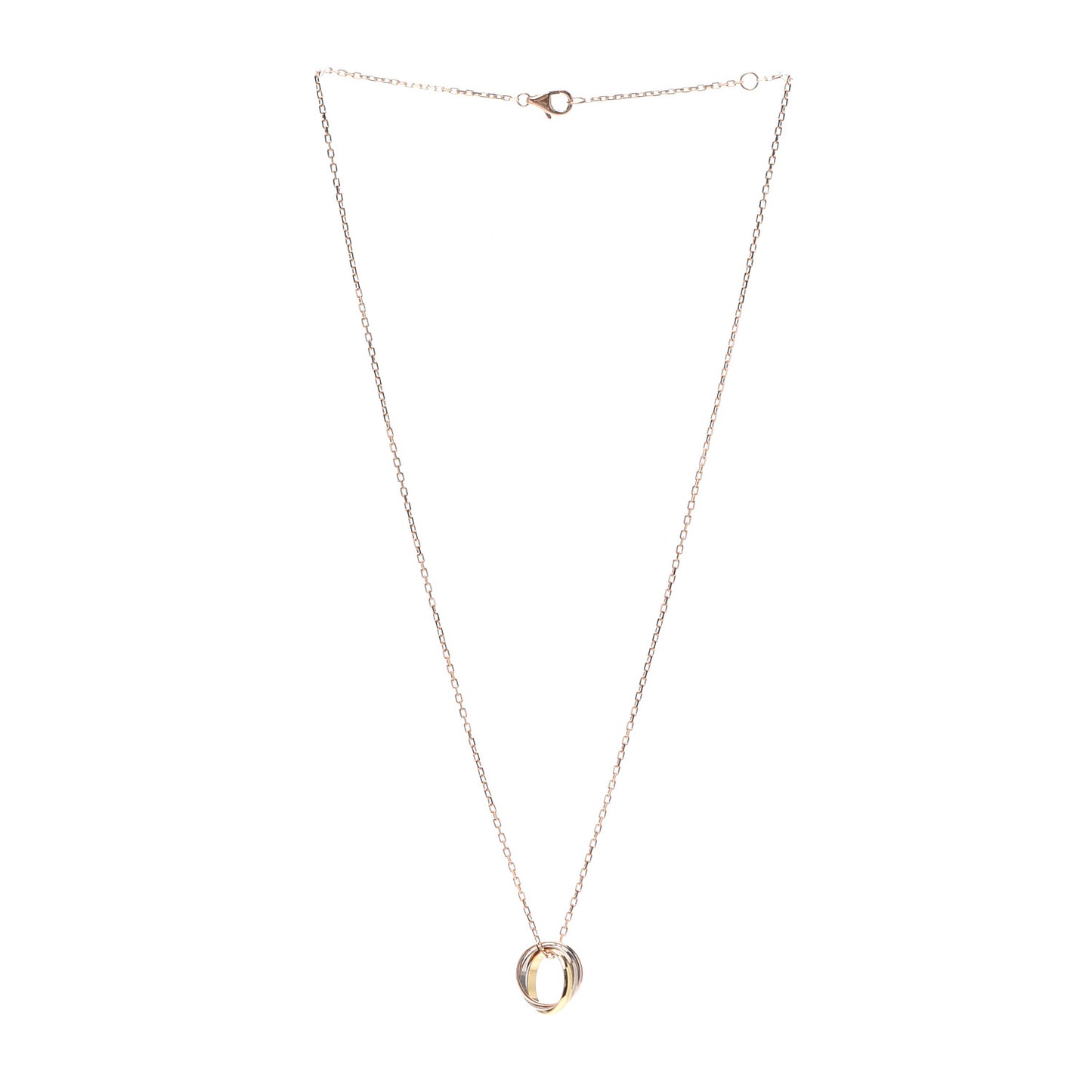 18K Pink Yellow White Gold Trinity Pendant Necklace
