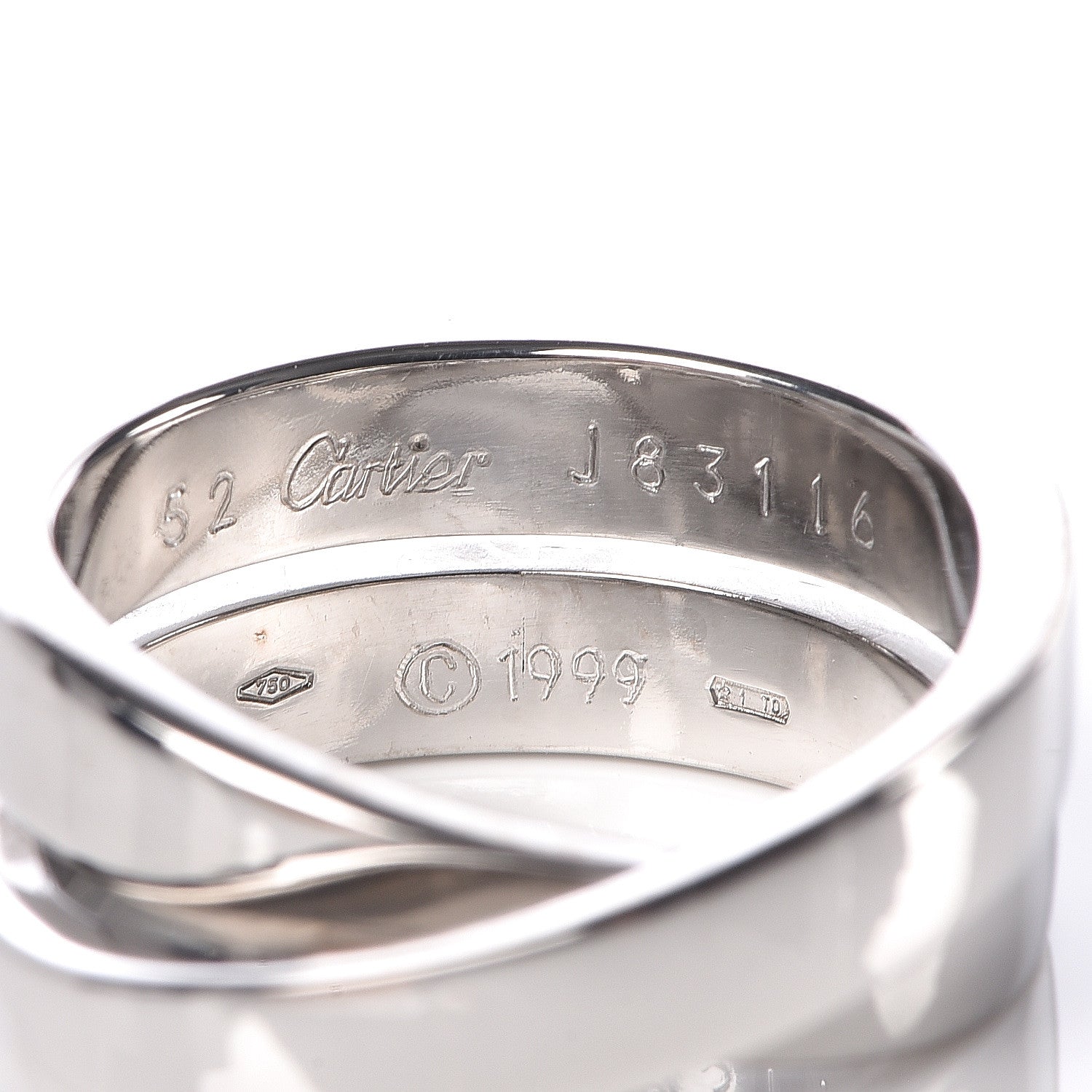 Cartier 18K White Gold 9mm Paris Nouvelle Vague Ring 52 6 4 of 4