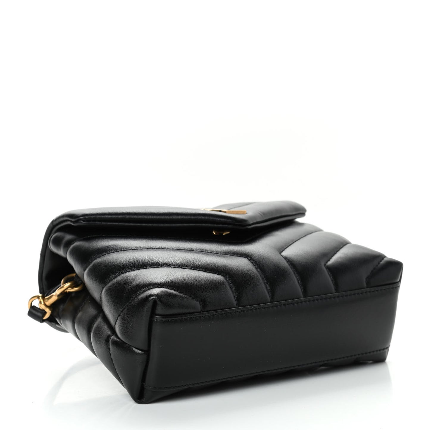 Calfskin Y Quilted Monogram Toy Loulou Crossbody Bag Black