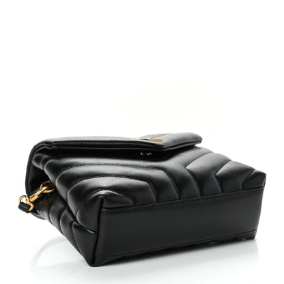 Saint Laurent Calfskin Y Quilted Monogram Toy Loulou Crossbody Bag Black 3 of 4