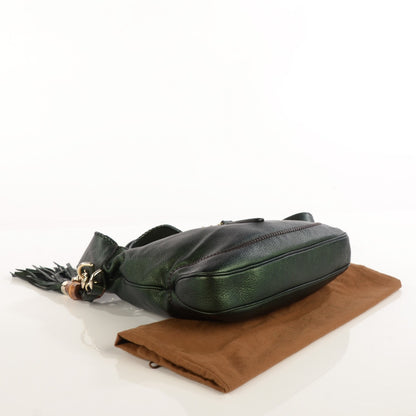 Gucci Metallic Pebbled Calfskin Medium New Jackie Shoulder Bag Green 4 of 7