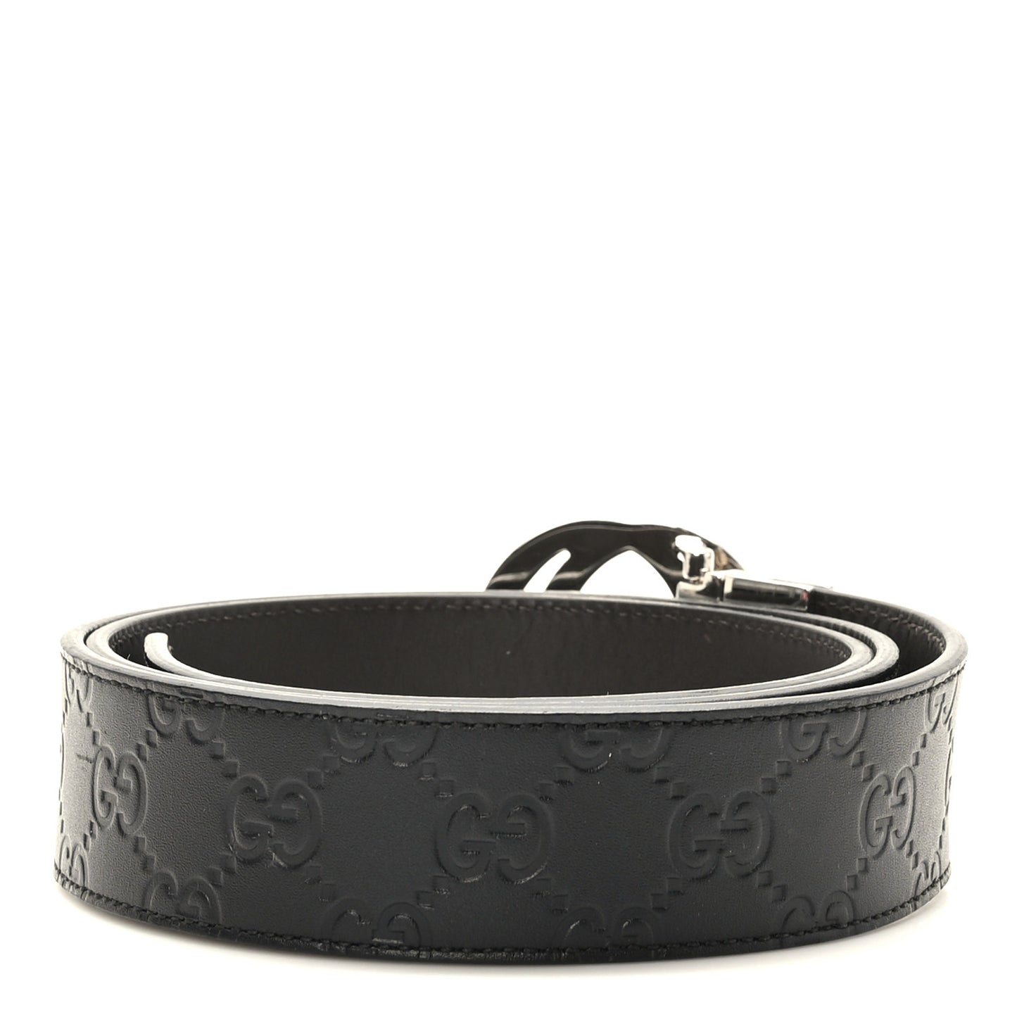 Guccissima Signature Interlocking G Reversible 37mm Belt 95 38 Black Cocoa