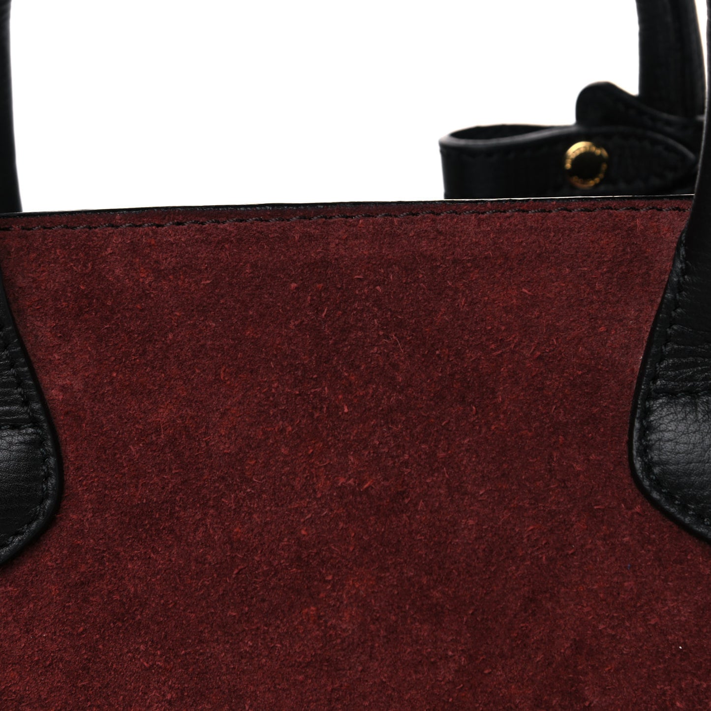 Suede Calfskin House Check Large Banner Tote Mahogany Red