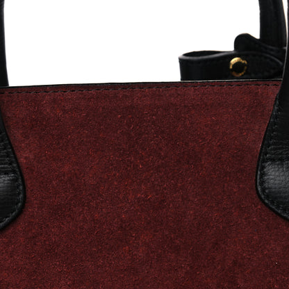 Burberry Suede Calfskin House Check Large Banner Tote Mahogany Red 14 of 16