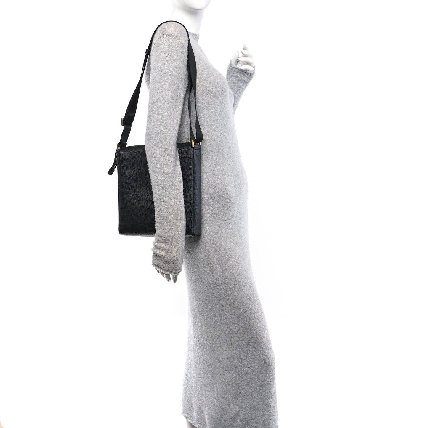 Stamped Calfskin Revival 3.0 Crossbody Bag Black
