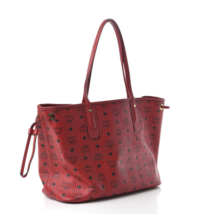 MCM Visetos Medium Liz Reversible Shopper Tote Ruby Red 3 of 15