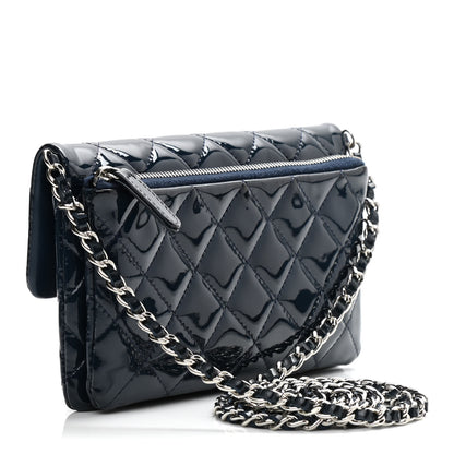 Chanel Patent Calfskin Mini Flap Crossbody Blue 3 of 12
