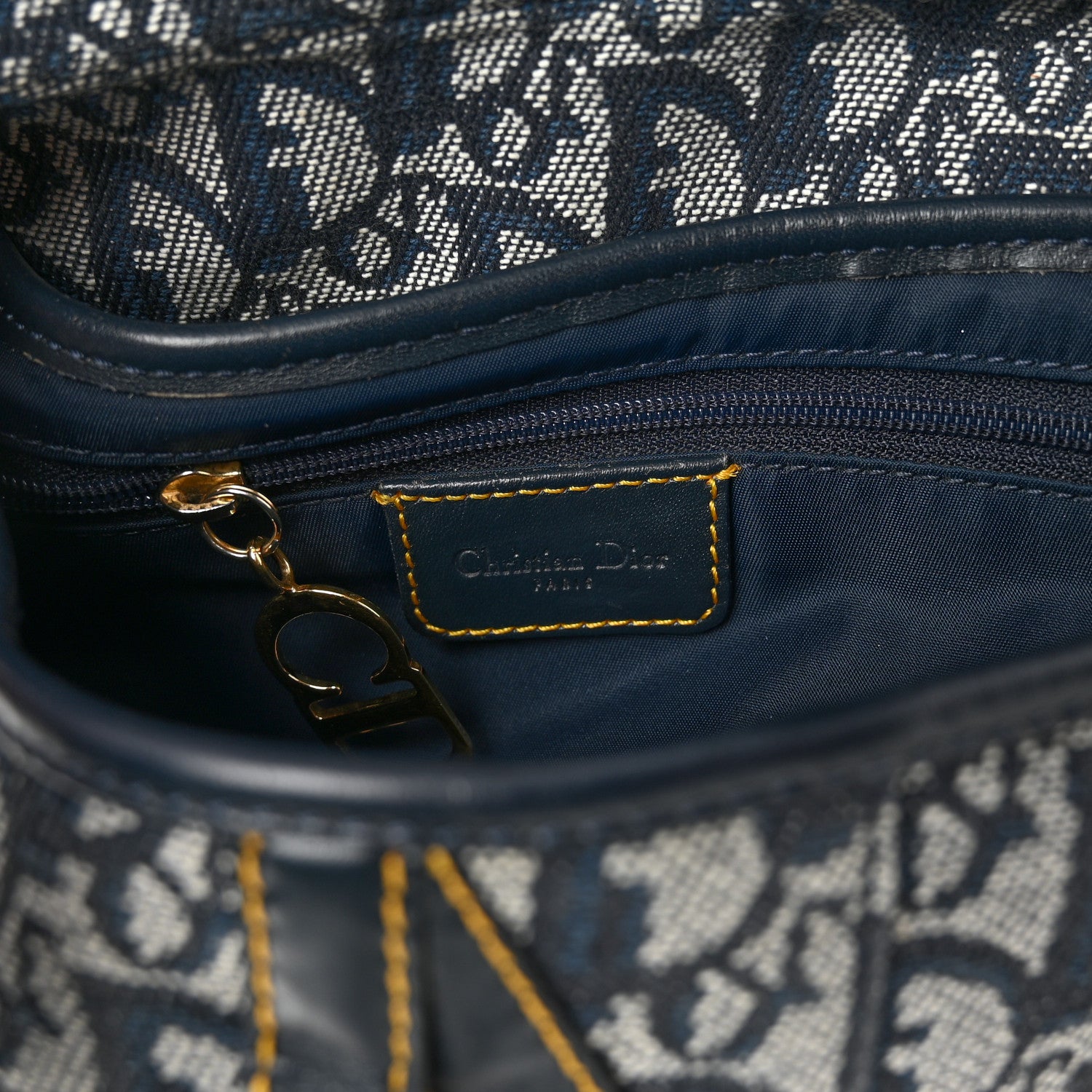 Christian Dior Monogram Saddle Bag Blue 6 of 10