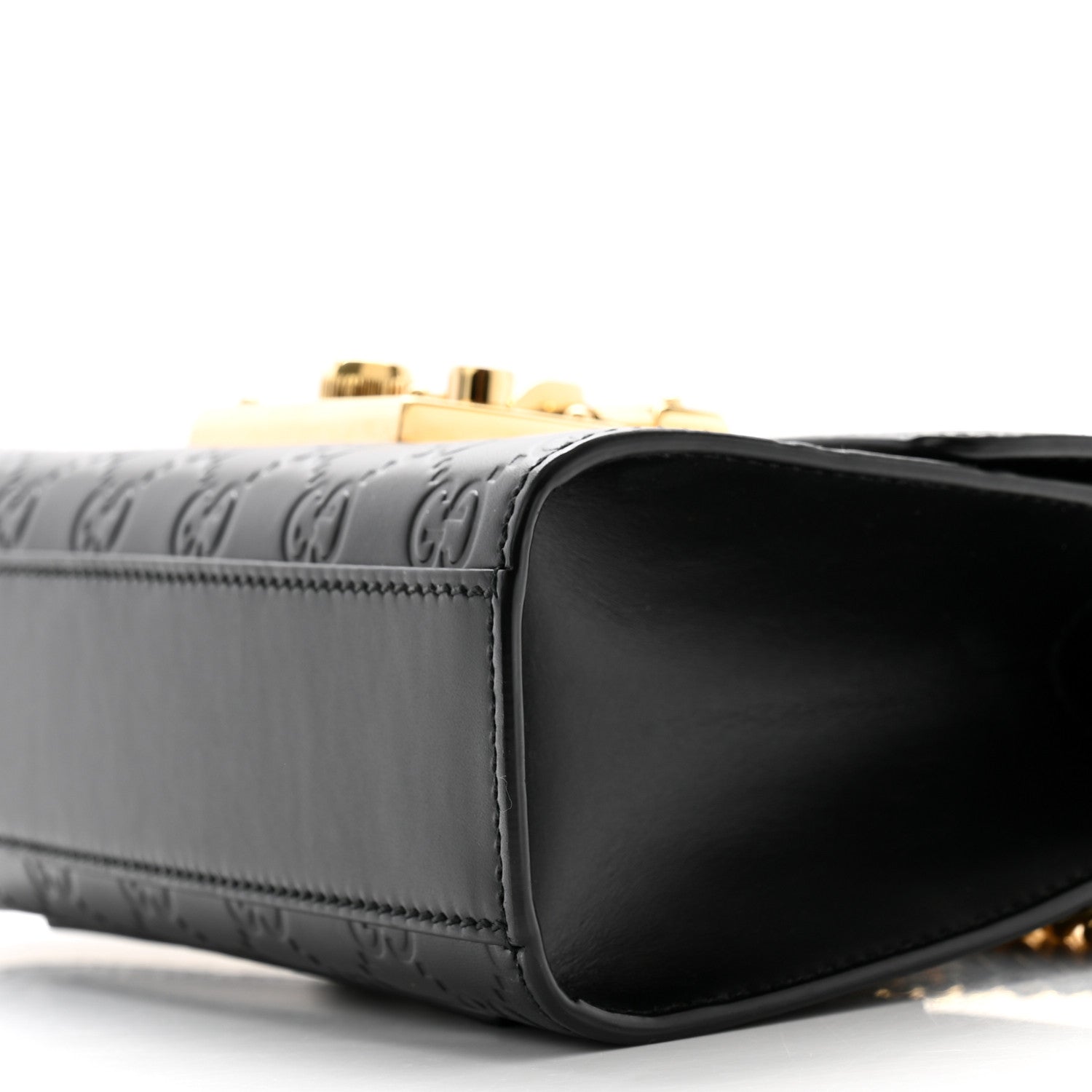 Gucci Guccissima Small Padlock Shoulder Bag Black 10 of 12