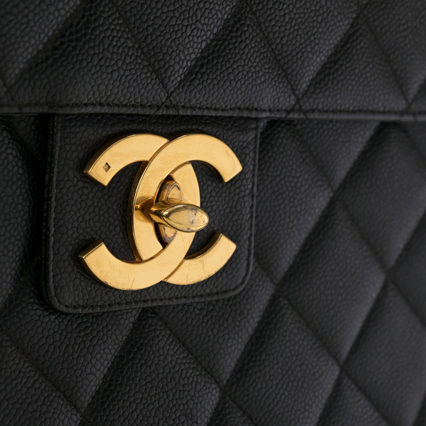 Caviar Quilted Briefcase Laptop Bag Black