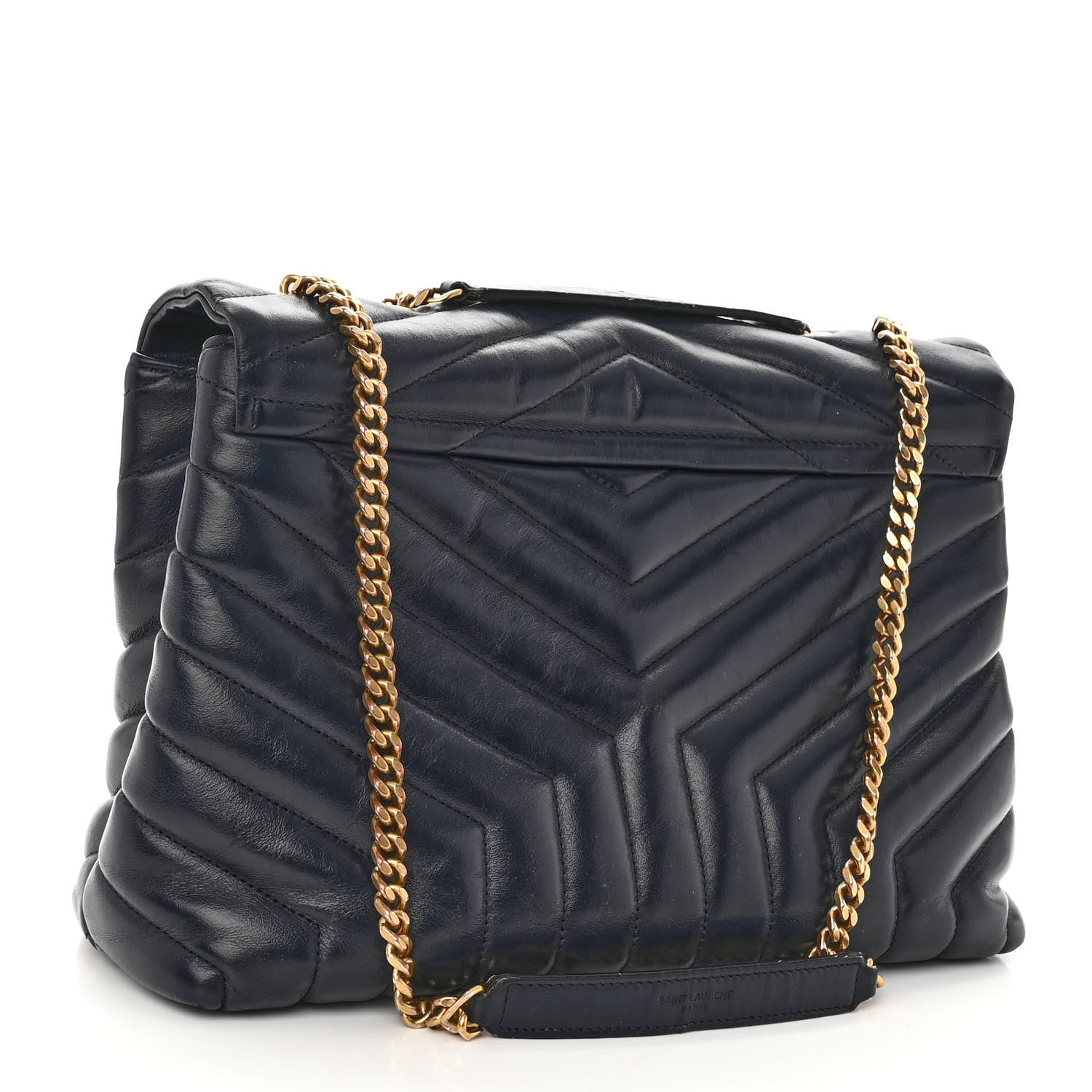Saint Laurent Calfskin Y Quilted Monogram Medium Loulou Chain Satchel Medium Blue 3 of 11