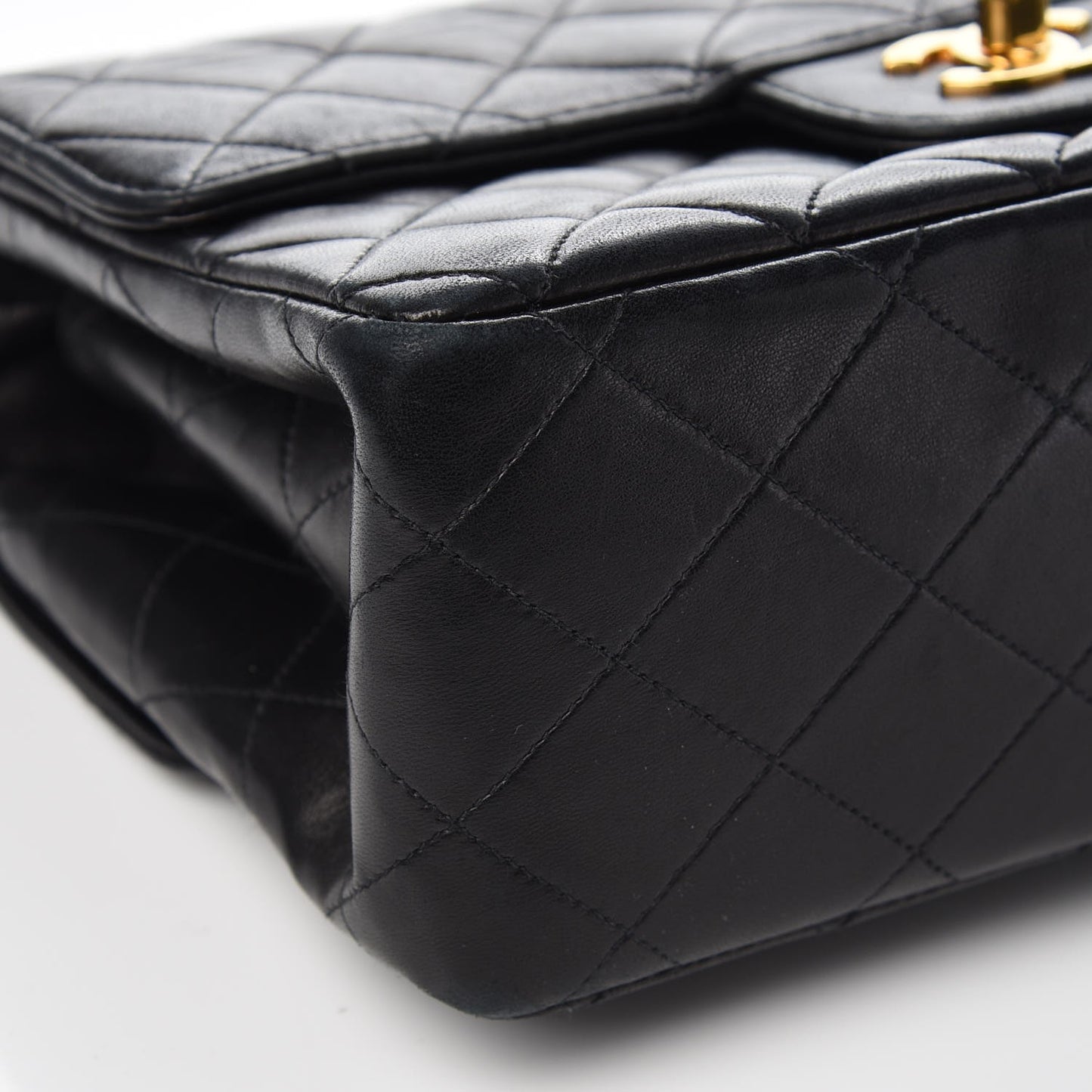 Lambskin Quilted Small Double Sided Flap Black