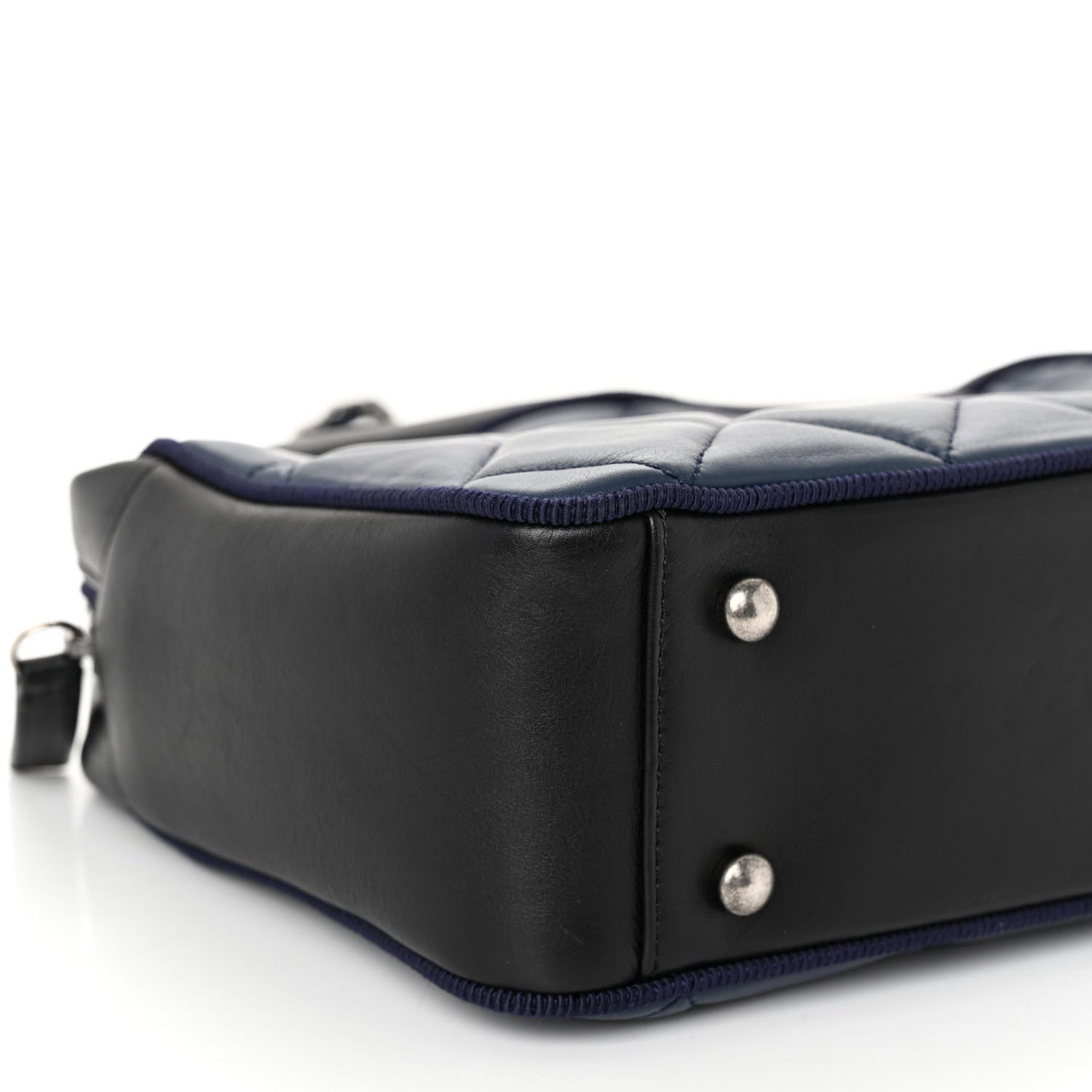 Calfskin Quilted Small Ballerine Camera Case Dark Blue