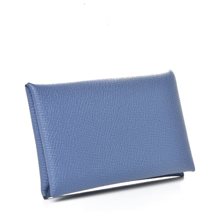 Hermes Epsom Calvi Card Case Bleu Brighton 3 of 8