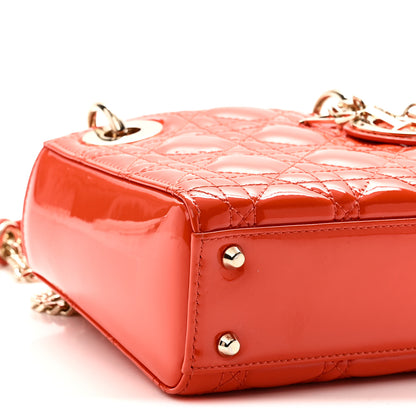 Christian Dior Patent Cannage Mini Lady Dior Orange 9 of 10