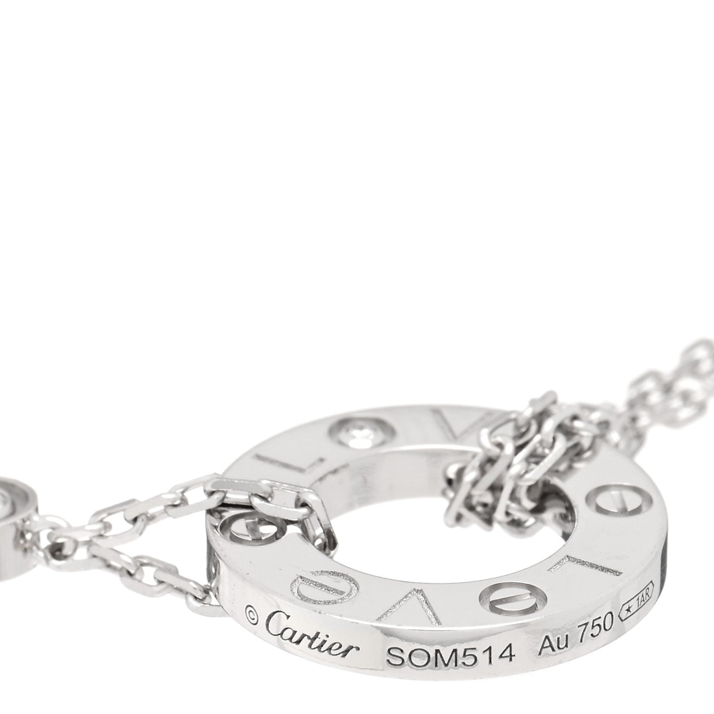18K White Gold Diamond LOVE Bracelet