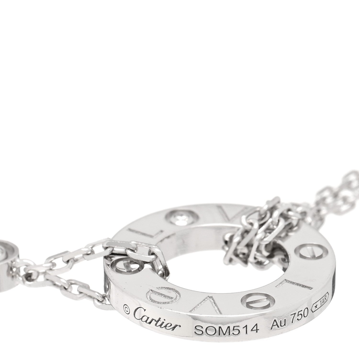 Cartier 18K White Gold Diamond LOVE Bracelet 4 of 4