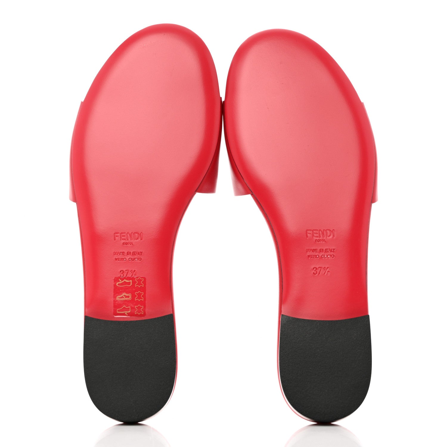 Fendi Vitello Cuoio Baguette Flat Slide Sandals 37.5 Lampone 5 of 8