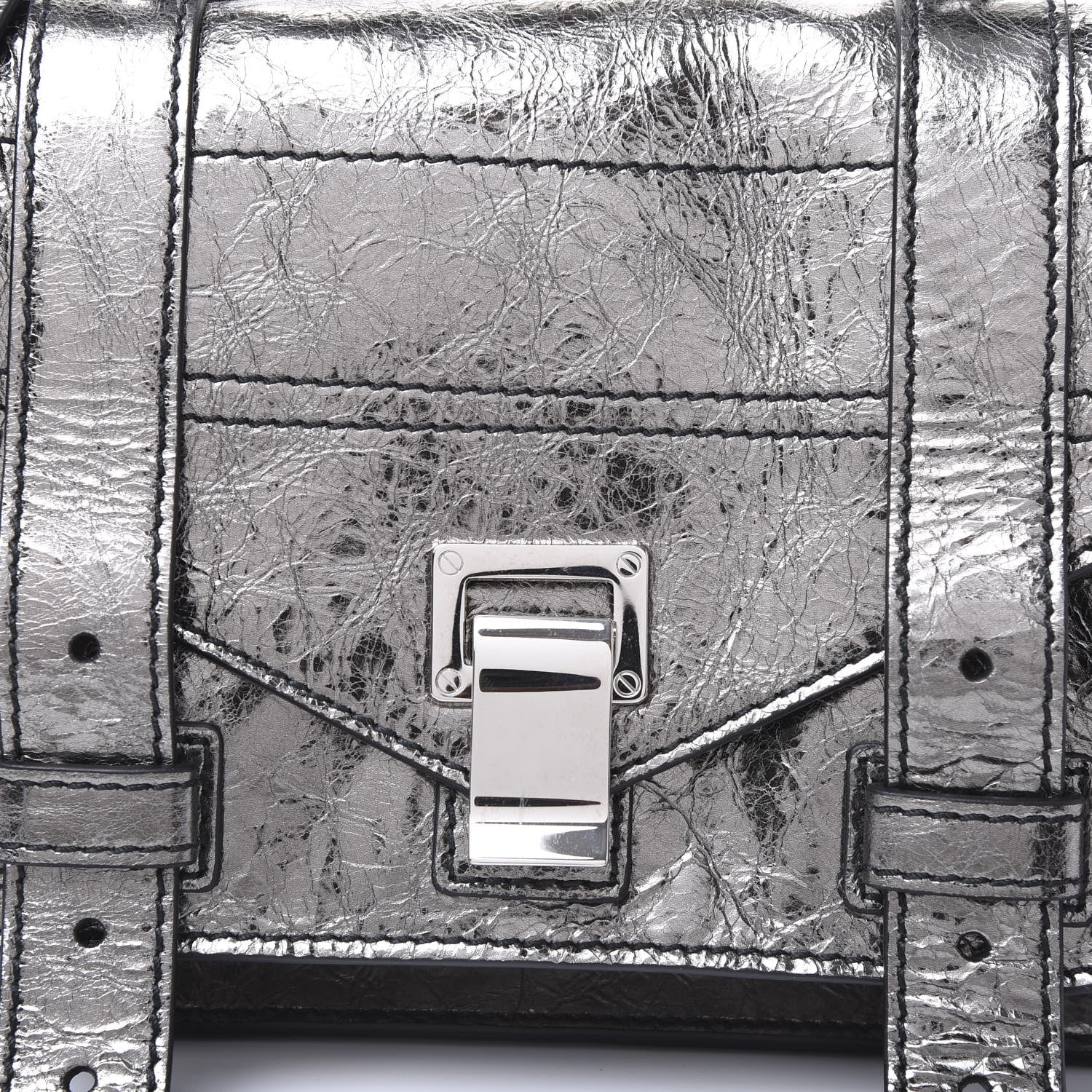 Proenza Schouler Metallic Lambskin Tiny PS1 Satchel Silver 9 of 9