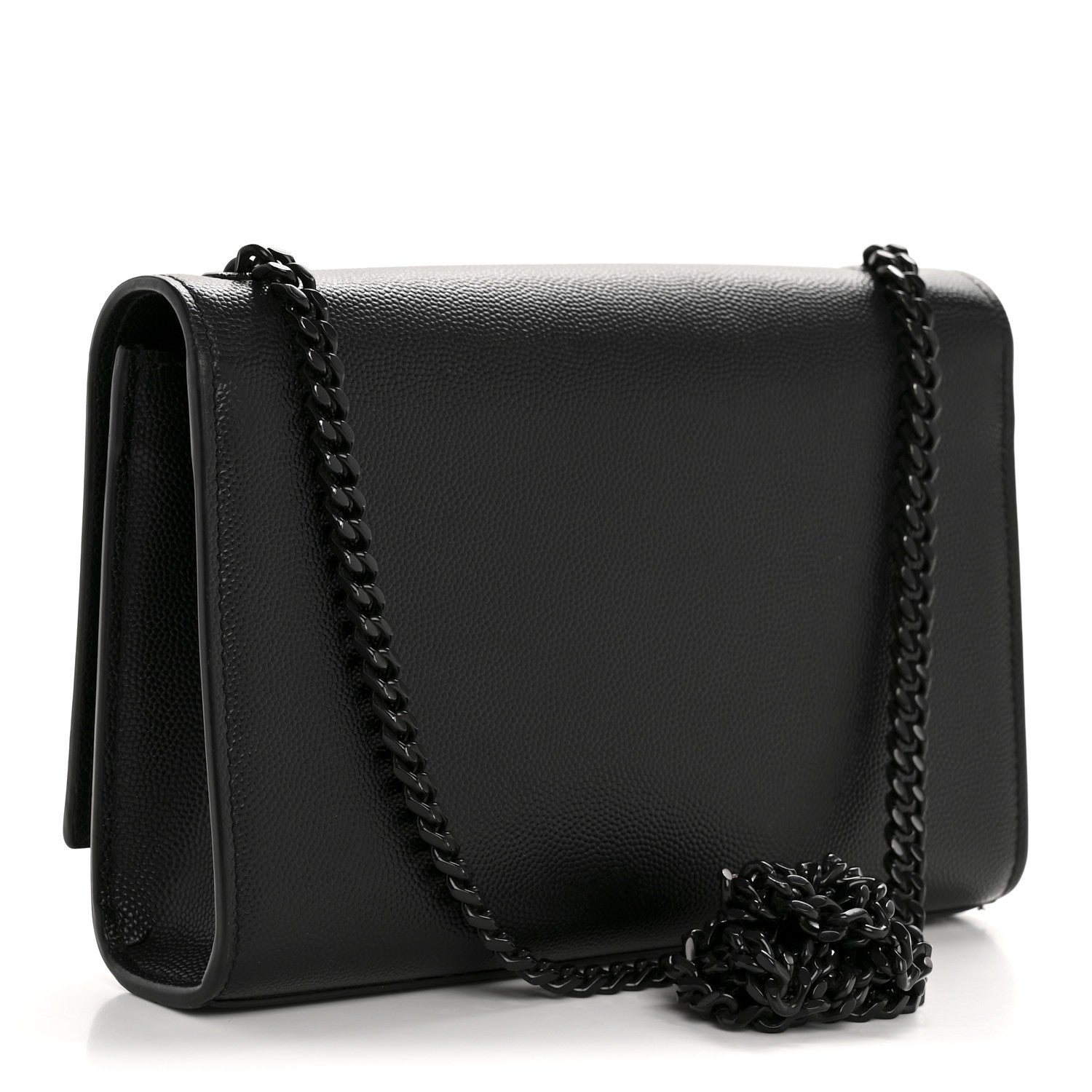 Saint Laurent Grain De Poudre Small Monogram Monochrome Kate Satchel Black 3 of 13