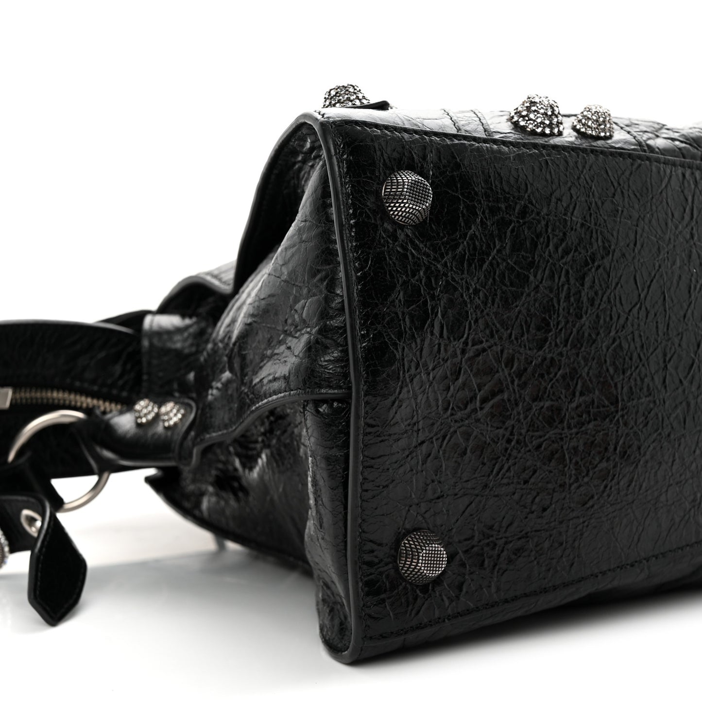 Agneau Arena Crystal Neo Cagole City Handbag Black