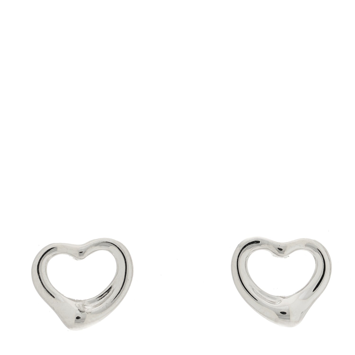 Tiffany Platinum Elsa Peretti Open Heart Earrings 1 of 4