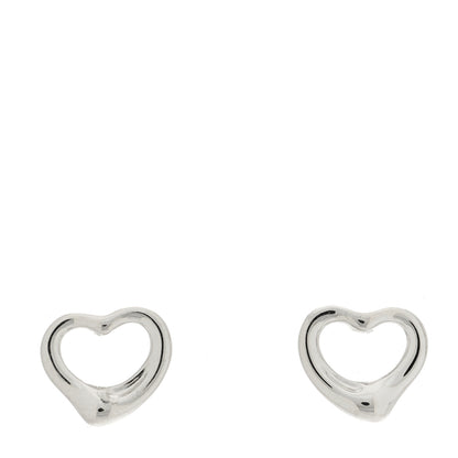 Tiffany Platinum Elsa Peretti Open Heart Earrings 1 of 4