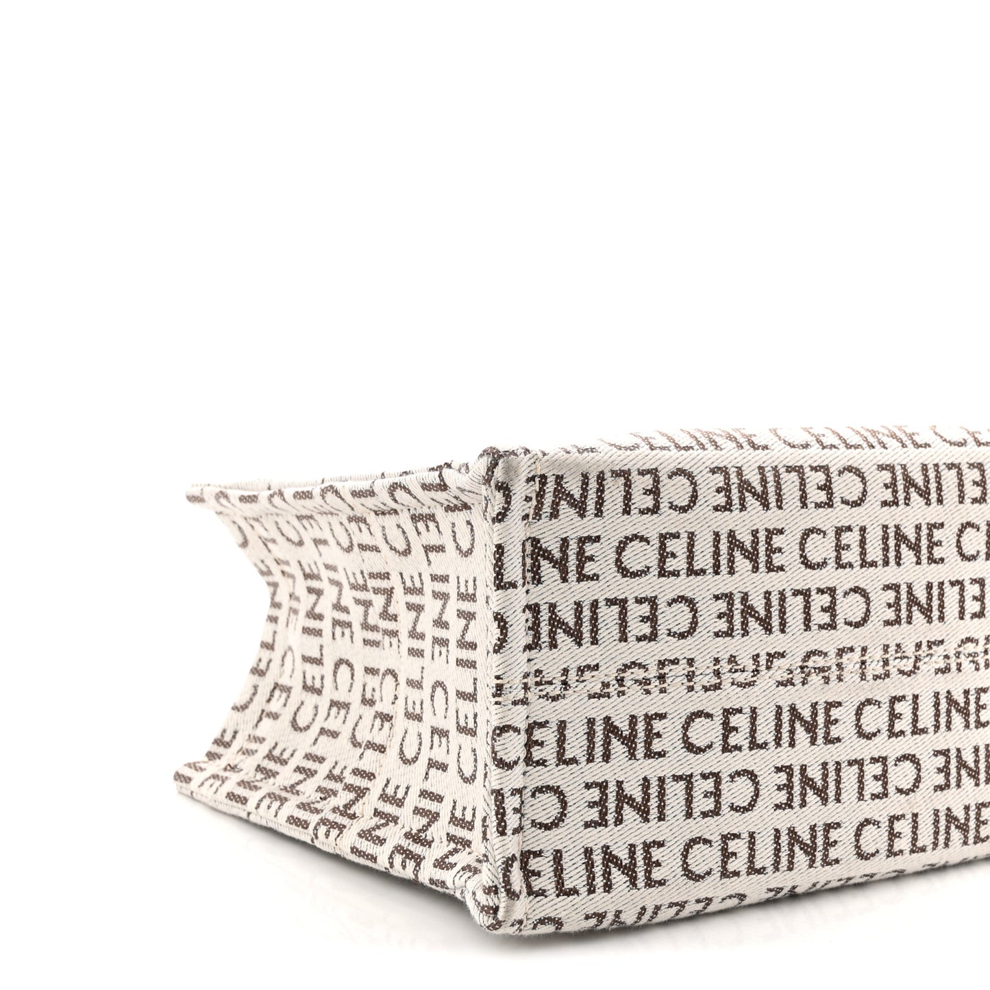 Canvas Calfskin All Over Print Small Cabas Thais White Tan