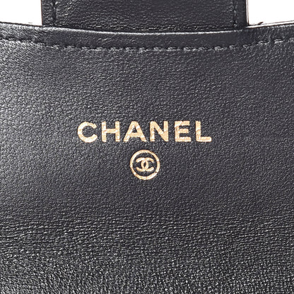 Chanel Lambskin Chevron Quilted Flap Card Holder Black 6 of 12