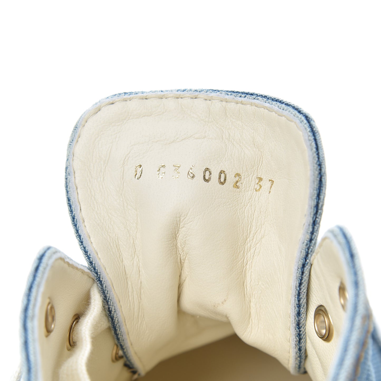 Denim Lace Up Boots 37 Light Blue