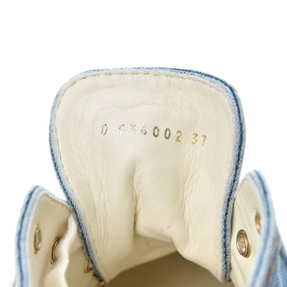 Chanel Denim Lace Up Boots 37 Light Blue 8 of 10