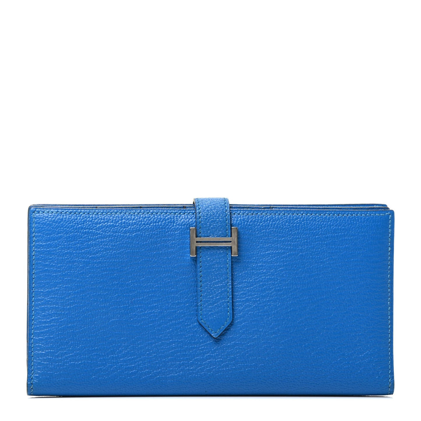 Chevre Mysore Bearn Gusset Wallet Bleu Hydra