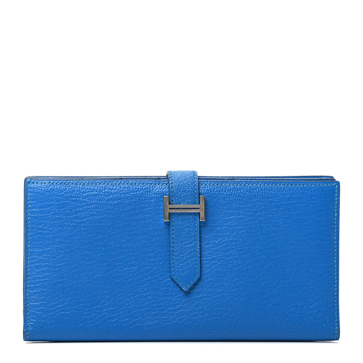Hermes Chevre Mysore Bearn Gusset Wallet Bleu Hydra 1 of 3