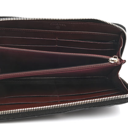 Chanel Lambskin Quilted Large Gusset Zip Around Wallet Black 5 of 13