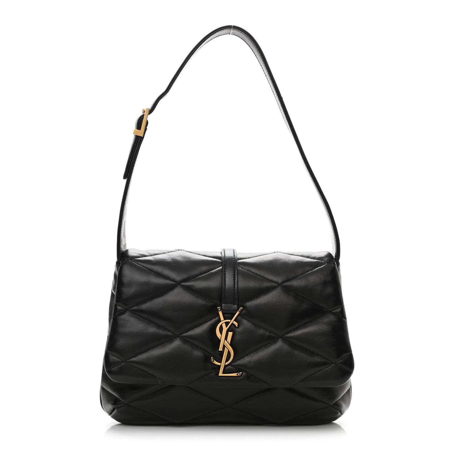 Saint Laurent Lambskin Quilted Le 57 Diamond Shoulder Bag Black 1 of 11