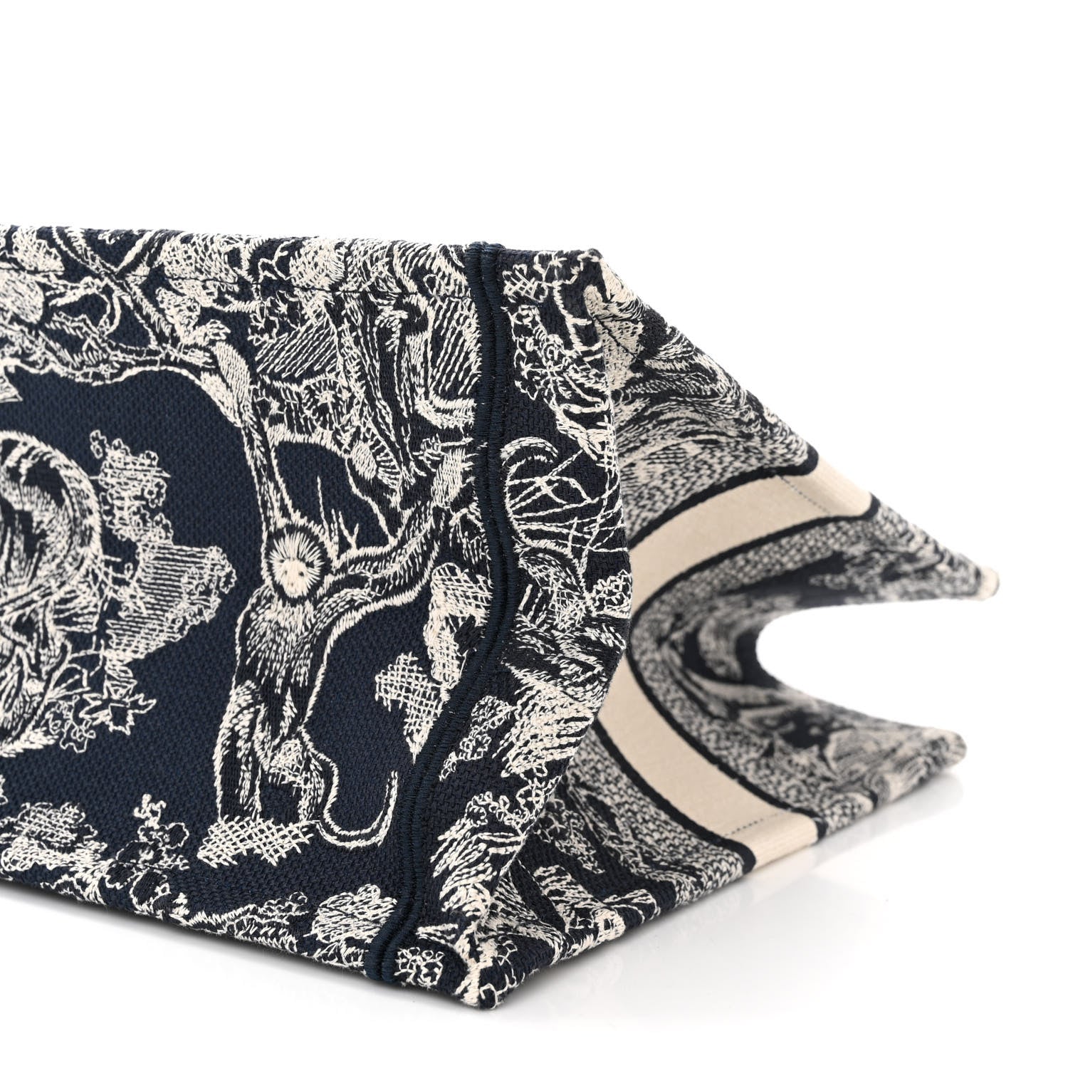 Christian Dior Canvas Embroidered Medium Toile De Jouy Reverse Book Tote Blue 10 of 11