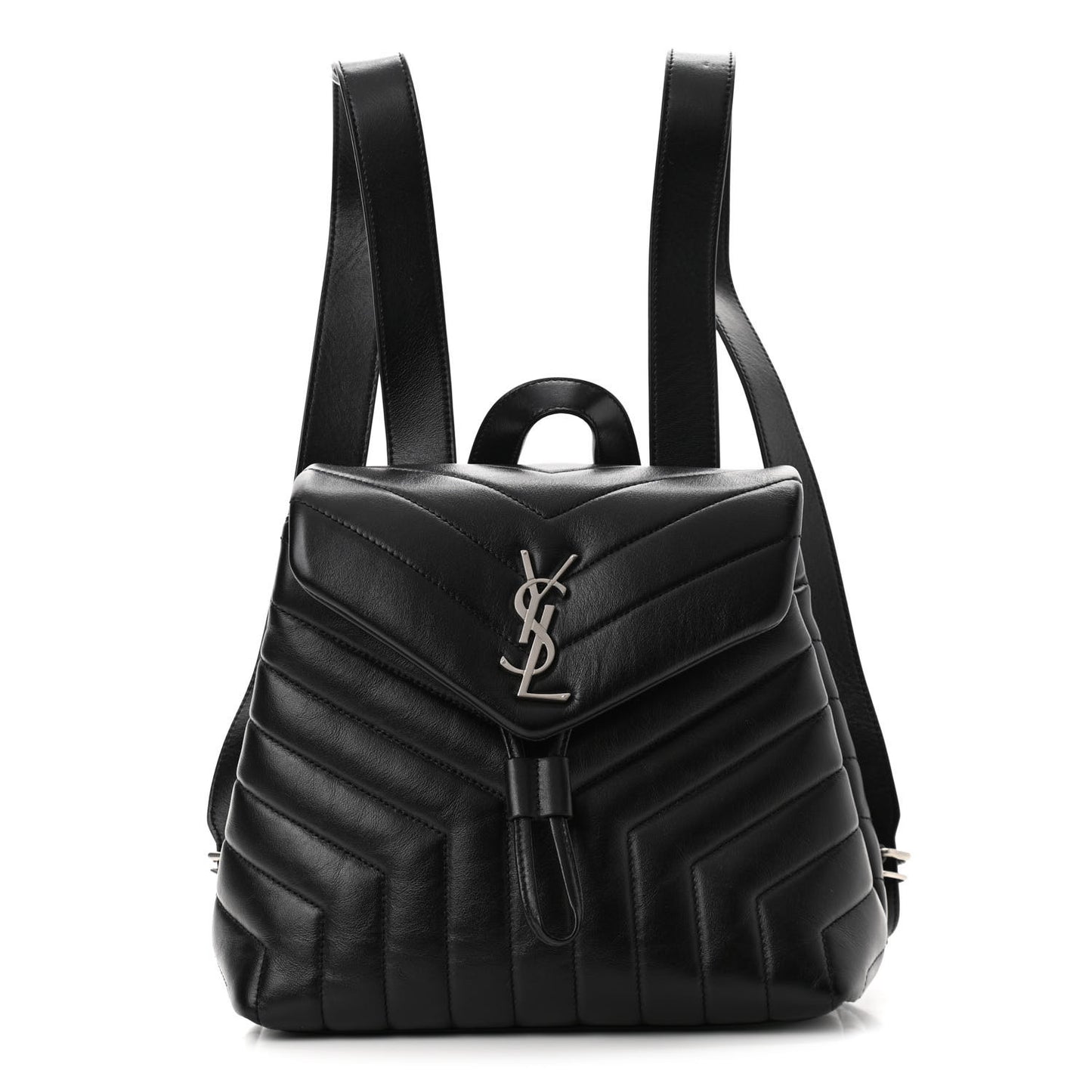Calfskin Y Quilted Monogram Small Loulou Backpack Black