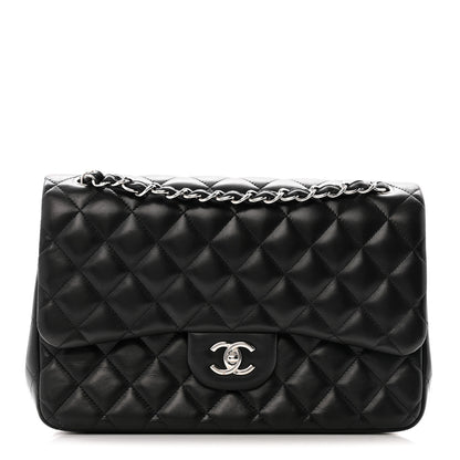 Chanel Lambskin Quilted Jumbo Double Flap Black 1 of 14