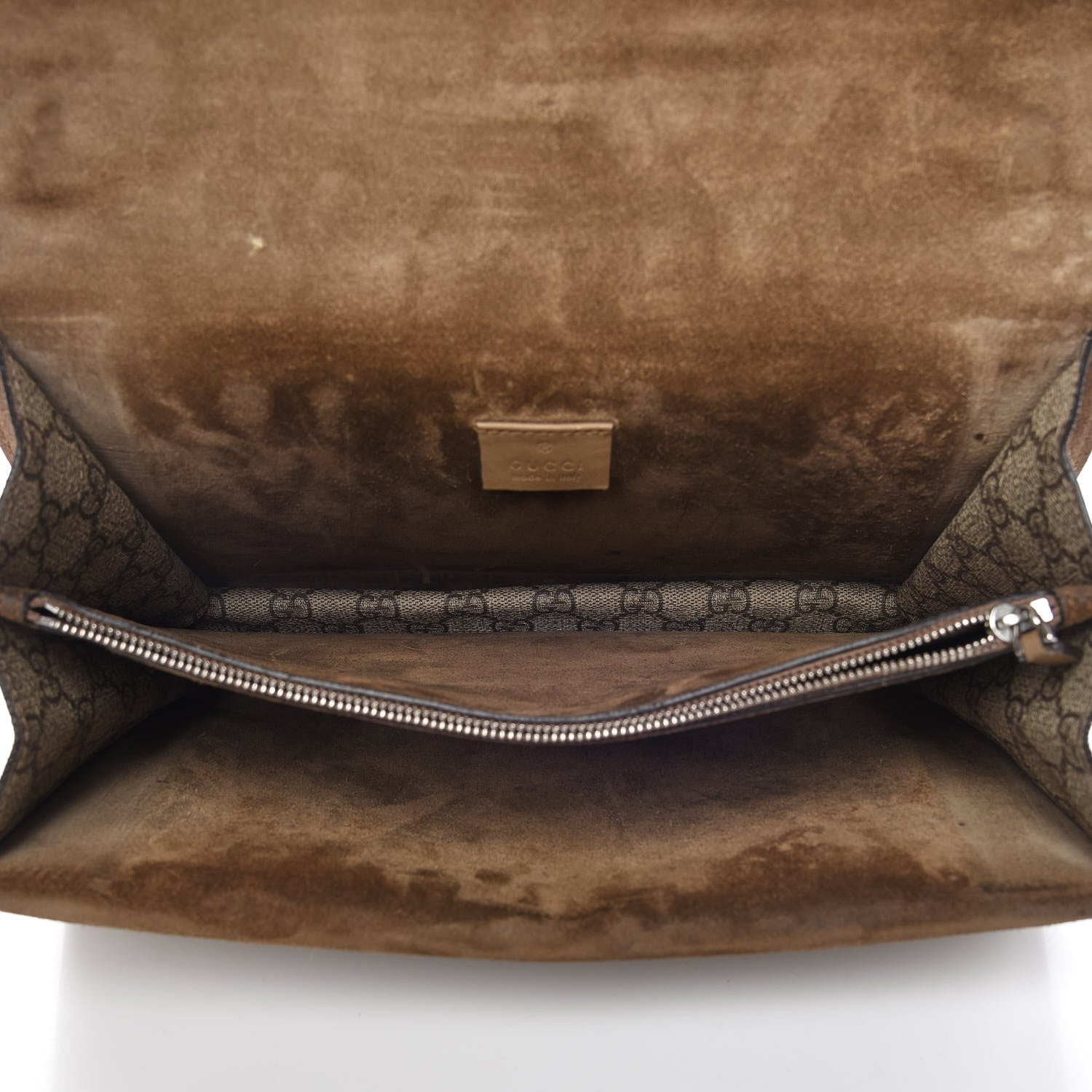 Gucci GG Supreme Monogram Bee Embroidered Medium Dionysus Shoulder Bag Taupe 7 of 11