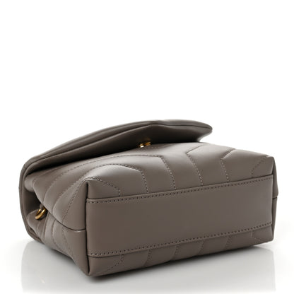 Saint Laurent Calfskin Y Quilted Monogram Toy Loulou Crossbody Bag Taupe 4 of 8
