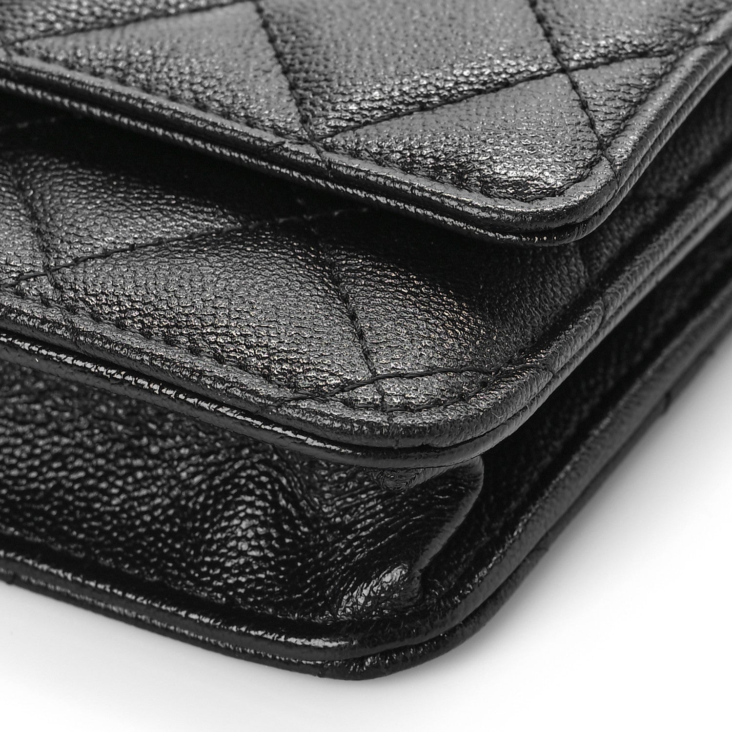 Chanel Caviar Quilted Studded CC Wallet on Chain WOC Black 9 of 10