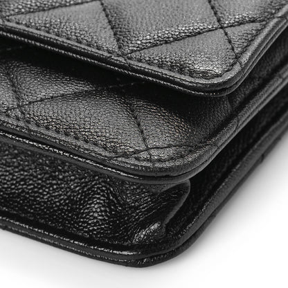 Chanel Caviar Quilted Studded CC Wallet on Chain WOC Black 9 of 10