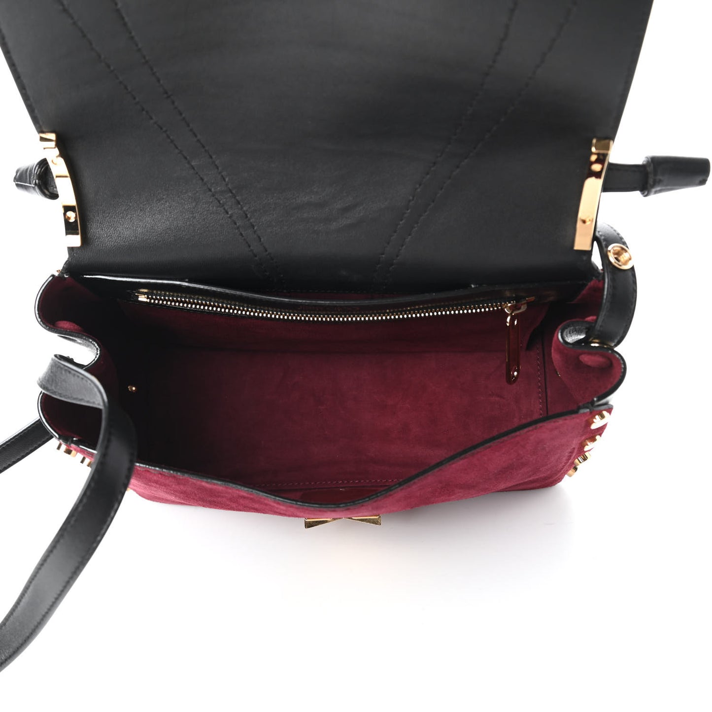 Suede Small Lockett Shoulder Bag Bordeaux