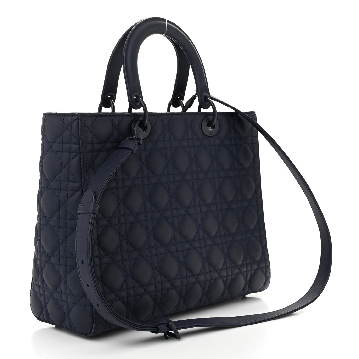 Christian Dior Ultra Matte Calfskin Cannage Large Lady Dior Blue 3 of 10