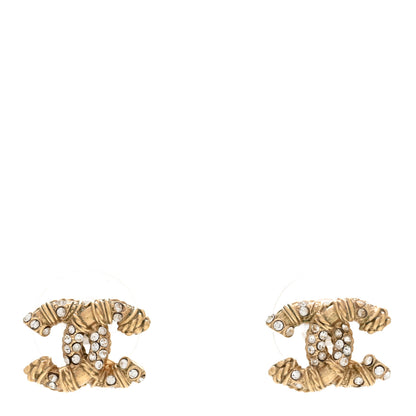 Chanel Crystal Mini Twist CC Earrings Gold 1 of 5
