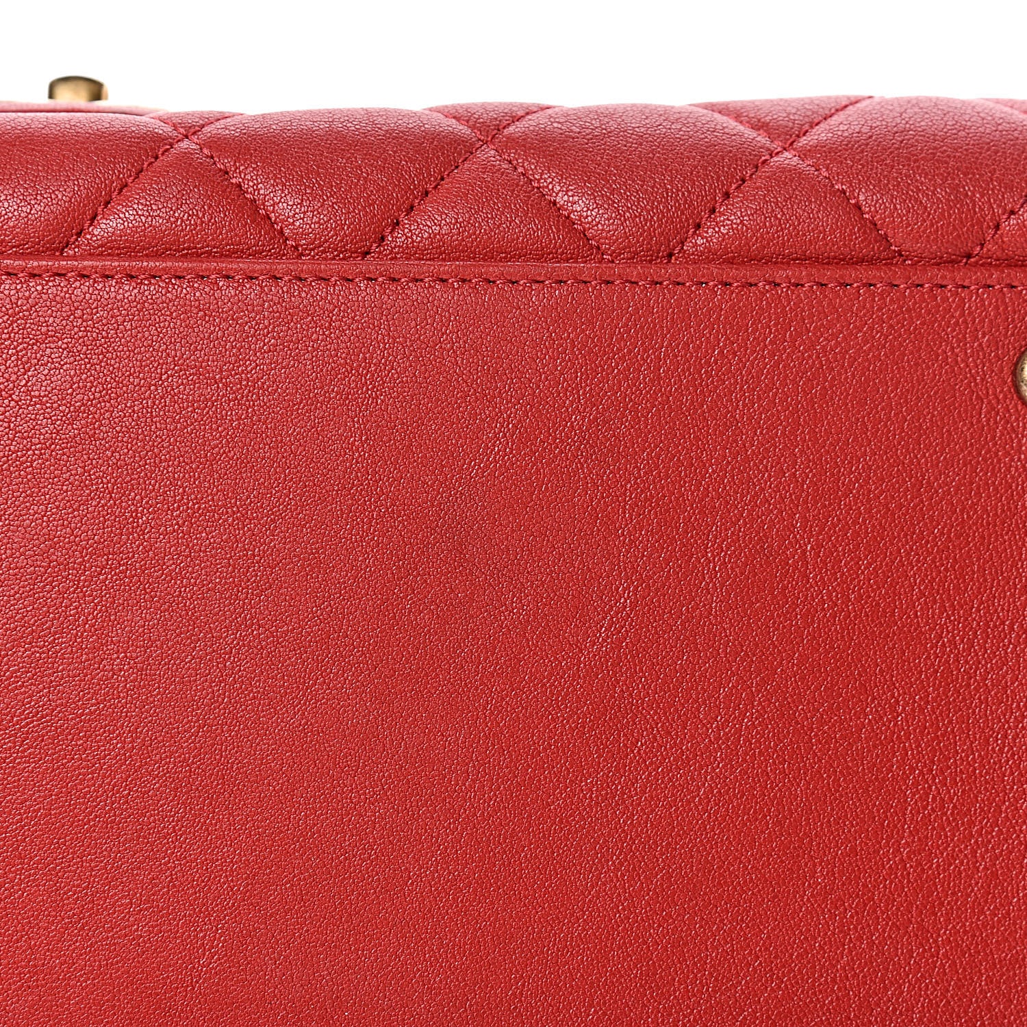 Chanel Shiny Sheepskin Quilted Large Trapezio Flap Red 12 of 15