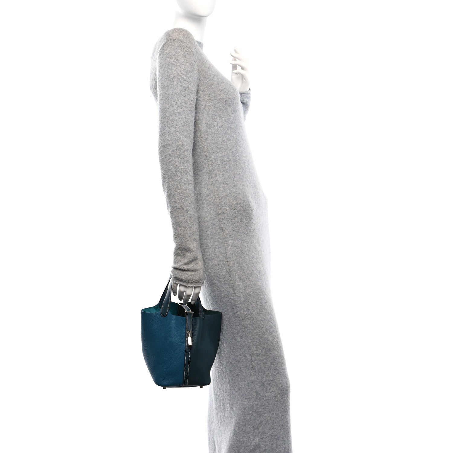 Hermes Taurillon Clemence Casaque Picotin Lock 18 PM Vert Bosphore Vert Cypress 2 of 11