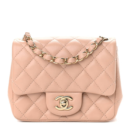 Chanel Lambskin Quilted Mini Square Flap Beige 1 of 8