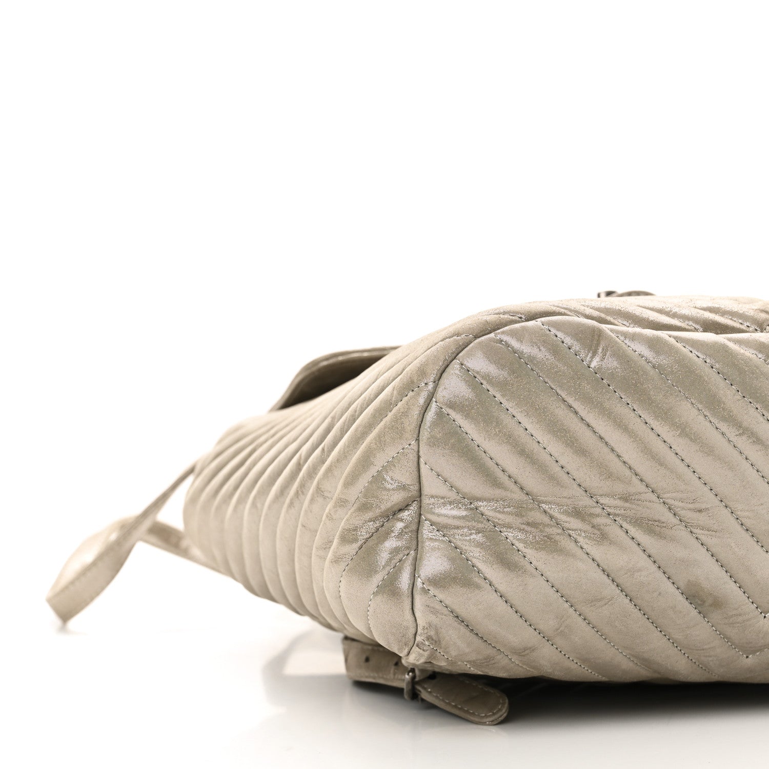 Chanel Iridescent Calfskin Chevron Quilted Large Urban Spirit Backpack Silver 9 of 10